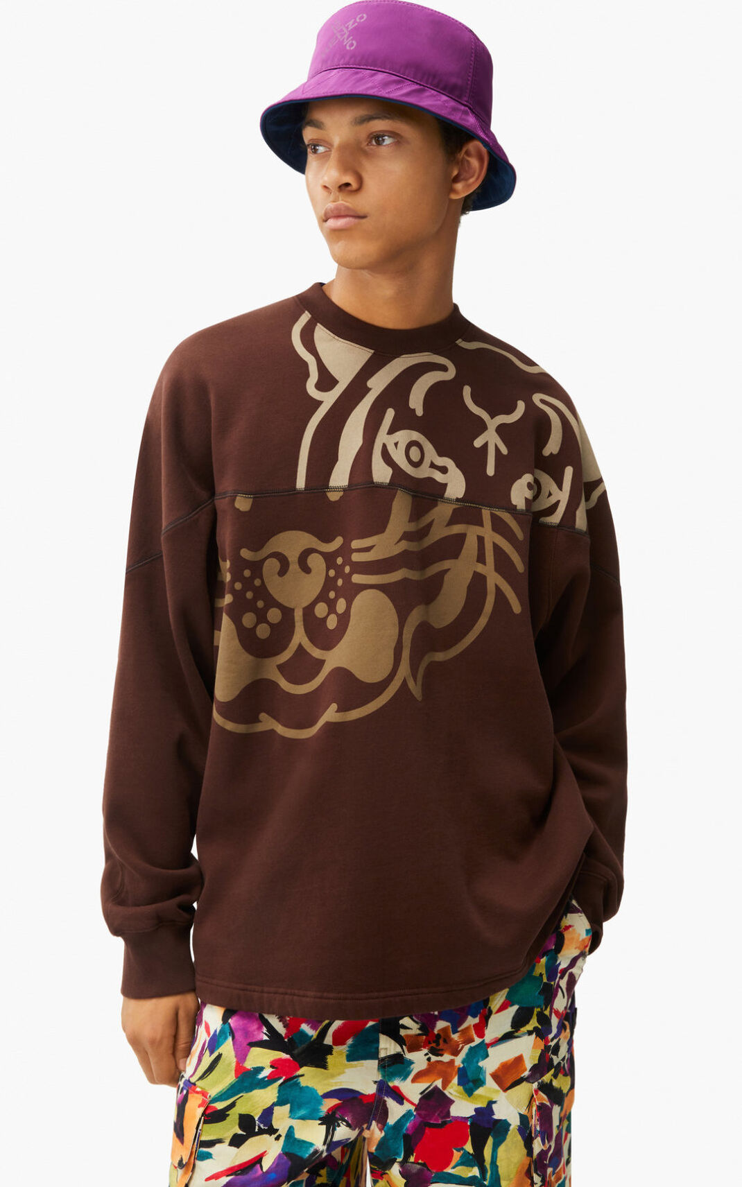 Kenzo K Tiger oversized Sweatshirt Herre - MørkeBrune DK-457816